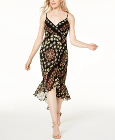 Guess Makaila Floral-print High/low Dress In Trail Of Blooms Print