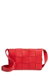 Bottega Veneta Women's Cassette Leather Crossbody Bag In Bright Red