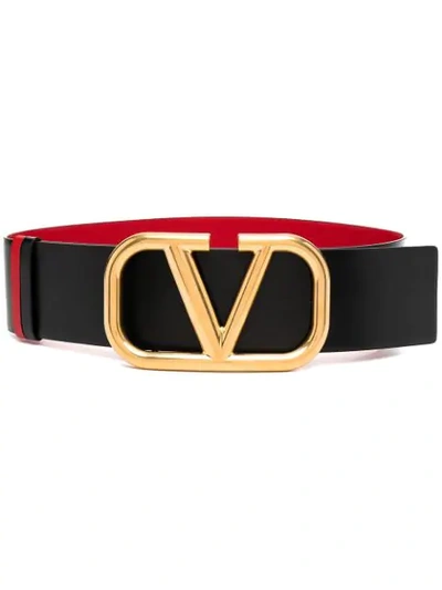 Valentino Garavani Reversible Leather Waist Belt In 0sm