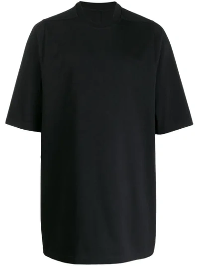 Rick Owens Crewneck Short T-shirt In Black Cotton