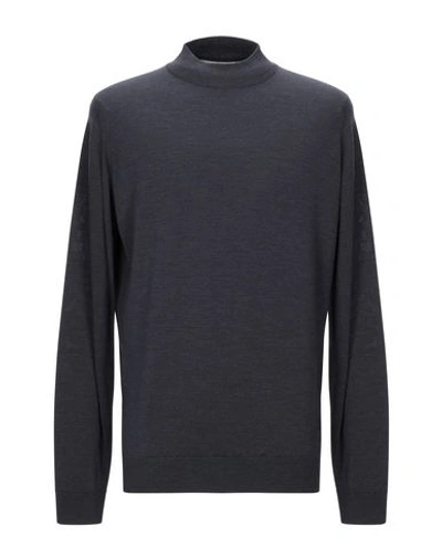 John Smedley Turtleneck In Steel Grey