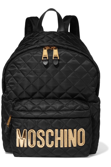 Moschino Leather-trimmed Quilted Shell 