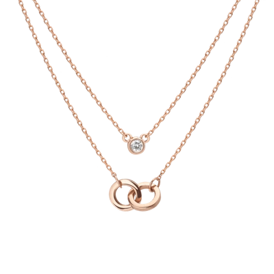 Aurate Layer Cake Necklace Set In Gold/ Pink