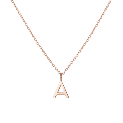 Aurate Mini Gold Letter Charm Pendant In Gold/ Pink