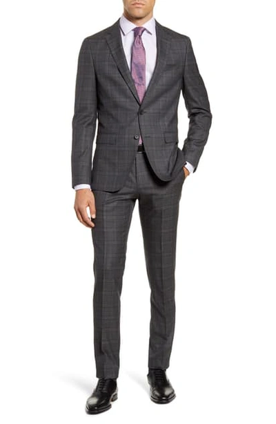 Hugo Boss Men's Slim Fit Wool Check Two-piece Suit In Grey