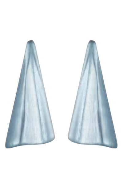 Alexis Bittar Waved Lucite Triangle Drop Earrings In Montana Blue