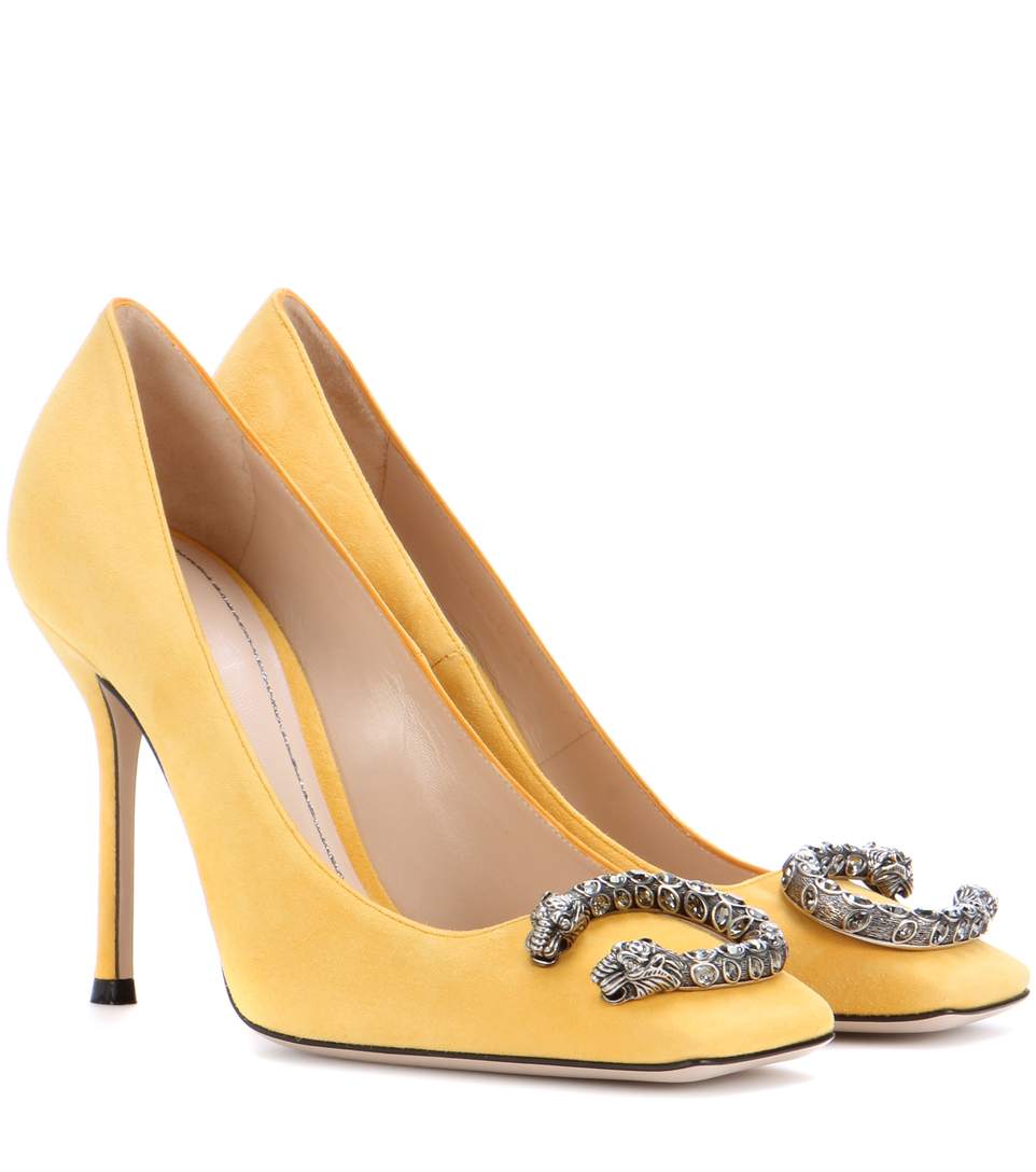 gucci heels yellow