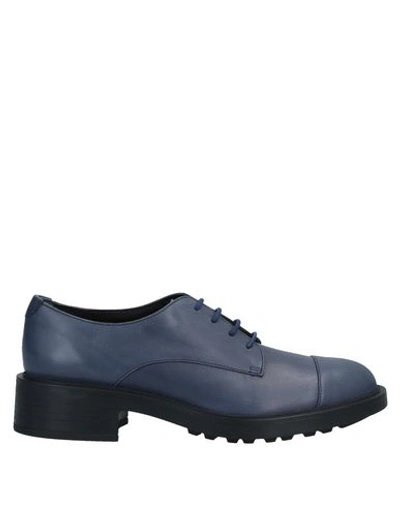 Hogan Lace-up Shoes In Dark Blue