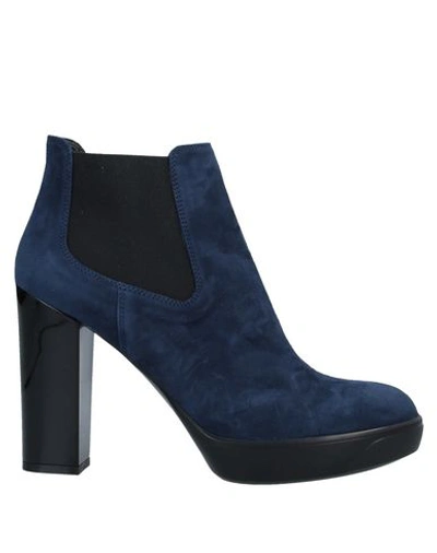 Hogan Ankle Boots In Blue