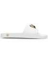 Versace Medusa Rubber Slides In Bianco