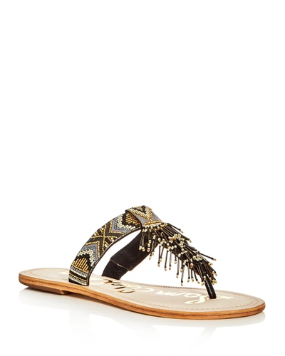 Sam Edelman Anella Thong Sandals In Black Multi