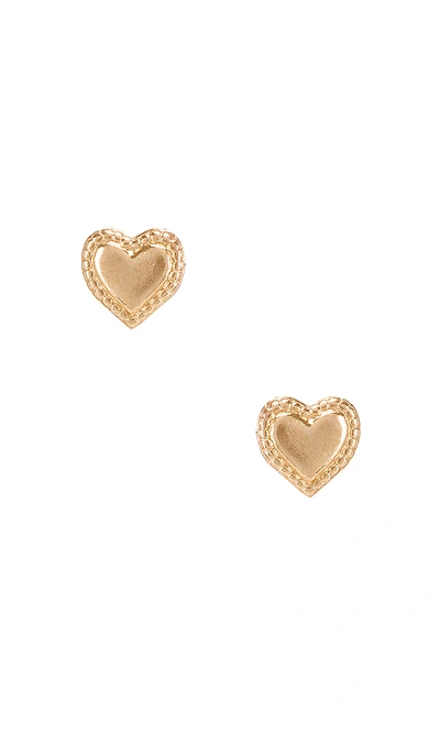 Natalie B Jewelry Heart Studs In Gold