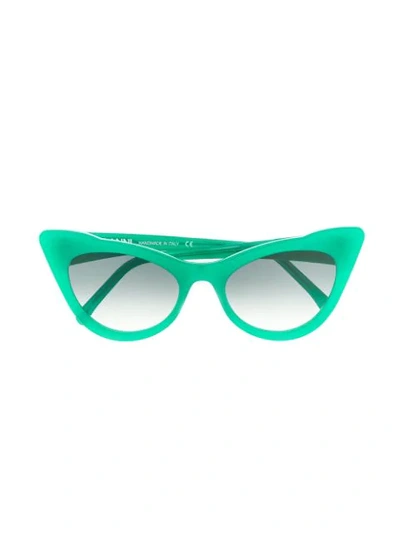 Ganni Cat Eye Sunglasses In 绿色