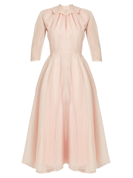 Emilia Wickstead Hera Ruffled-organza A-line Dress In Light-pink | ModeSens