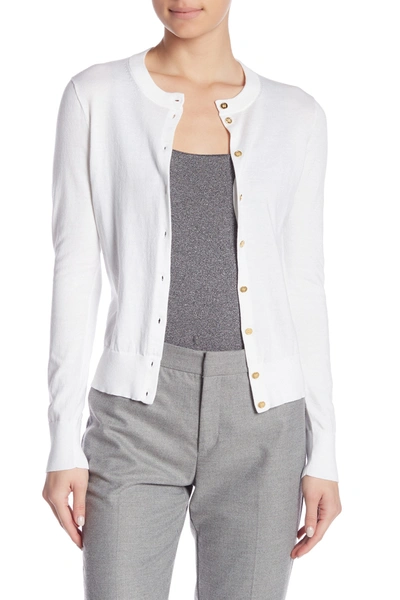 J. Crew Front Button Knit Cardigan In White