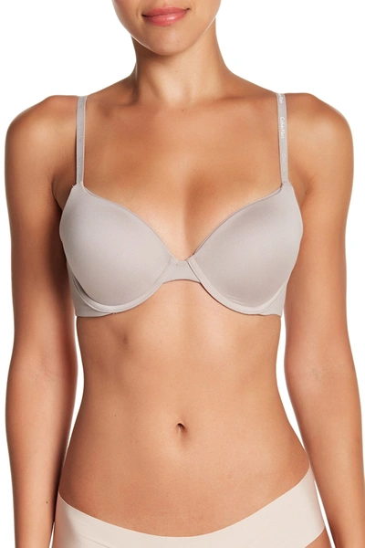 Calvin Klein Convertible Strap Lightly Lined Demi Bra In 9of Ostrich Fea