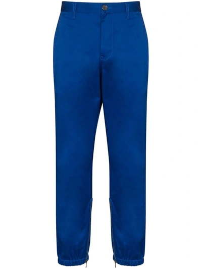 Gucci Striped Cotton Track Pants In Blau