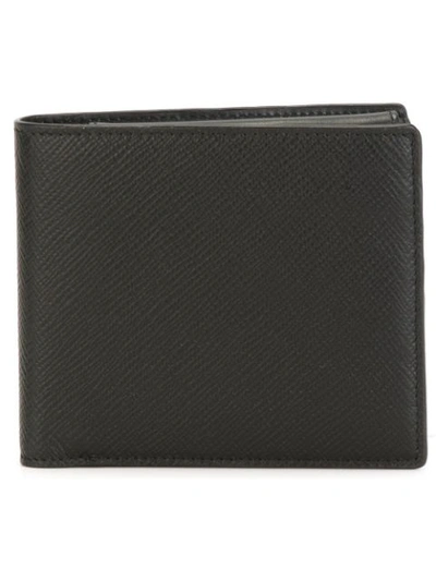 Smythson Panama Cross-grain Leather Billfold Wallet In Black