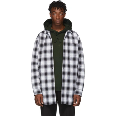 Acne Studios Quilted Checked Herringbone Cotton-blend Overshirt In Quilted Overshirt
