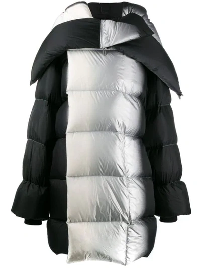 Rick Owens Sisy Oversized Dégradé Quilted Shell Down Coat In Black