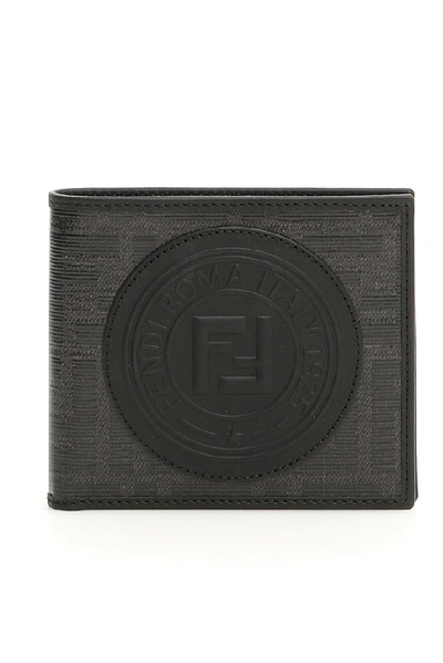 Fendi Logo Embossed Bifold Wallet In Black
