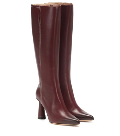 Jacquemus Les Bottes Leon Boots In Burgundy Leather