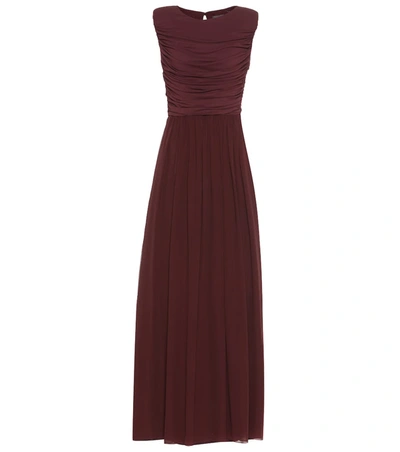 Max Mara Libbra Crêpe Gown In Purple