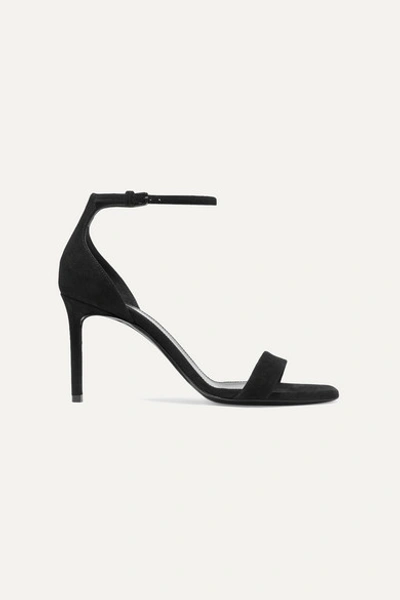 Saint Laurent Black Suede Amber Sandals