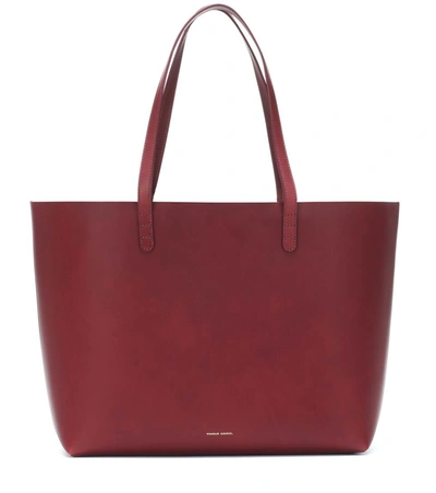 Mansur Gavriel Large Leather Tote Bag In Bordo