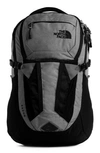 The North Face Recon Backpack In Zinc Grey Heather/ Tnf Black