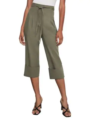 olive cropped pants