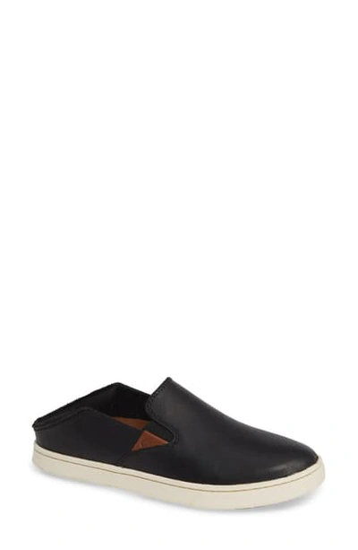 Olukai Pehuea Slip-on Sneaker In Black Kapa Leather
