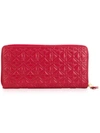 Comme Des Garçons Flower Embossed Wallet In Red