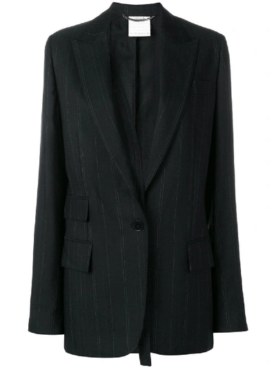 Stella Mccartney Striped Suit Blazer In Black