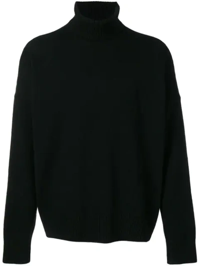 Ami Alexandre Mattiussi Turtleneck Oversize Sweater In Black