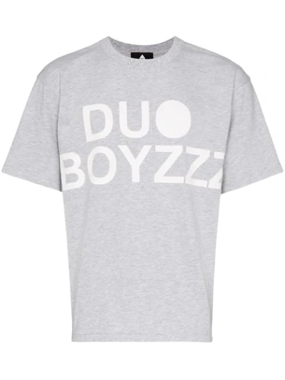 Duo Logo Printed T-shirt In Grey