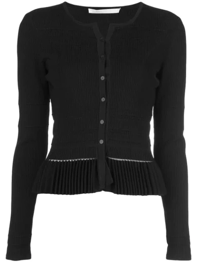 Jason Wu Collection Ribbed Detail Cardigan In Black