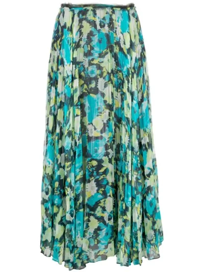 Jason Wu Collection Patterned Pleated Skirt In Green