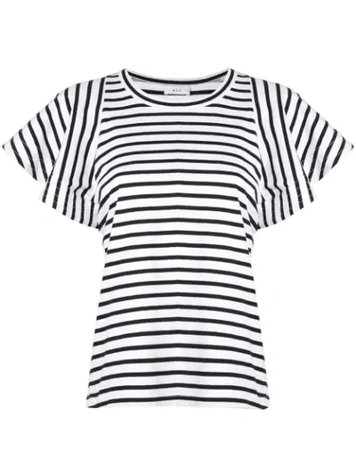 A.l.c Carrie Striped Crewneck Short-sleeve Top In Black White