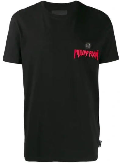 Philipp Plein Statement Logo Print T-shirt In Black