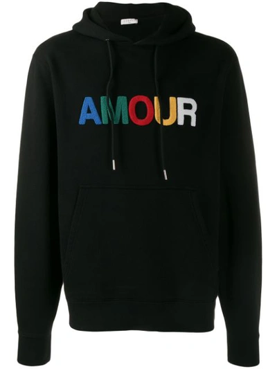 Sandro Amour Fleece Hoodie In Black