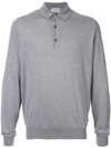 John Smedley Belper Grey Fine-knit Wool Polo Shirt In Silver