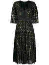 Temperley London Gold Flecked Tiered Dress In Black