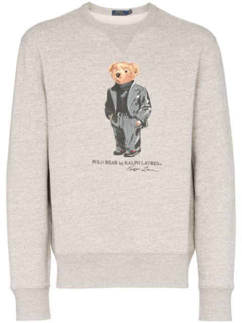 Polo Ralph Lauren Teddy-bear-print Sweatshirt In Grey | ModeSens