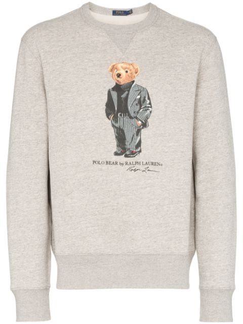 ralph lauren teddy bear hoodie grey