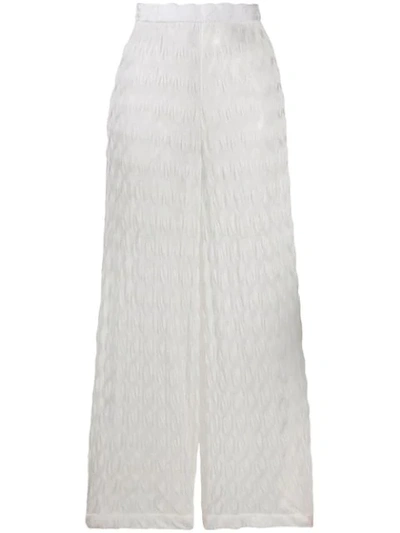 Missoni Fine Knit Trousers In 14300 White