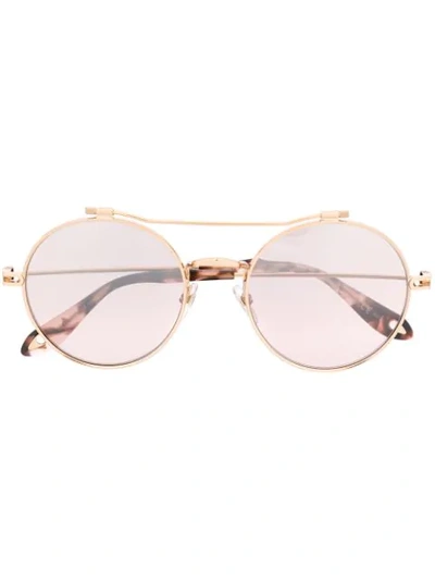 Givenchy Round Sunglasses In Gold