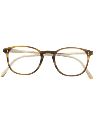 Oliver Peoples Round Frame Optical Glasses In Brown