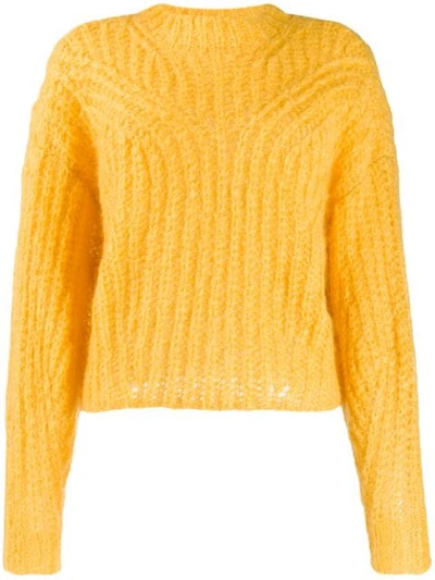Isabel Marant Ribbed Trim Jumper In Yellow