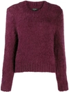 Isabel Marant Ribbed Trim Jumper In 80by Burgundy